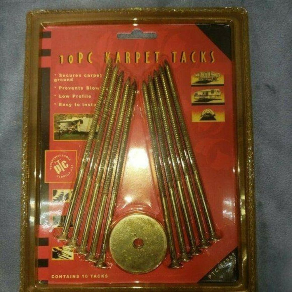 10pc Karpet Tacks 5in PTC-57907 camper boat vintage